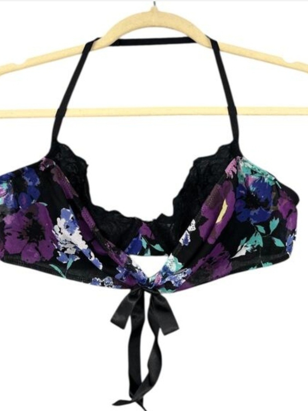Frederick's of Hollywood Black Label with Floral Accent